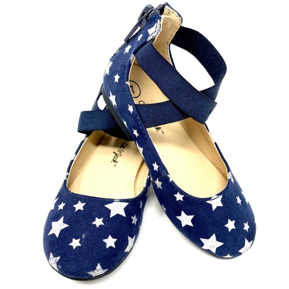 Cat and Jack shoes - size 7 /navy blue w/silver stars - Picture 1 of 5